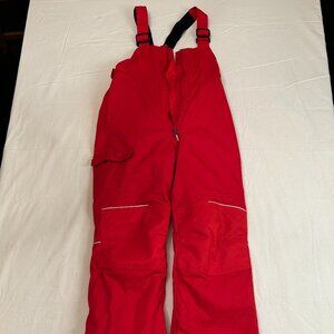 Columbia kids’ insulated snow bib pants – bright red, size M, nylon shell